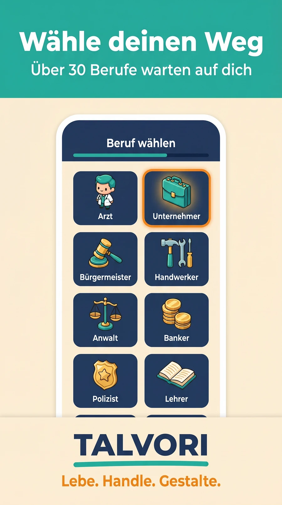 Berufs-Auswahl: Arzt, Unternehmer, Bürgermeister und mehr